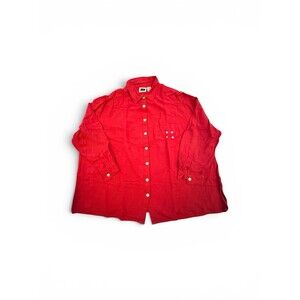 C.S.T. Sport Red 100% Cotton Blouse – Women’s Plus Size 30W 4X – Relaxed Fit